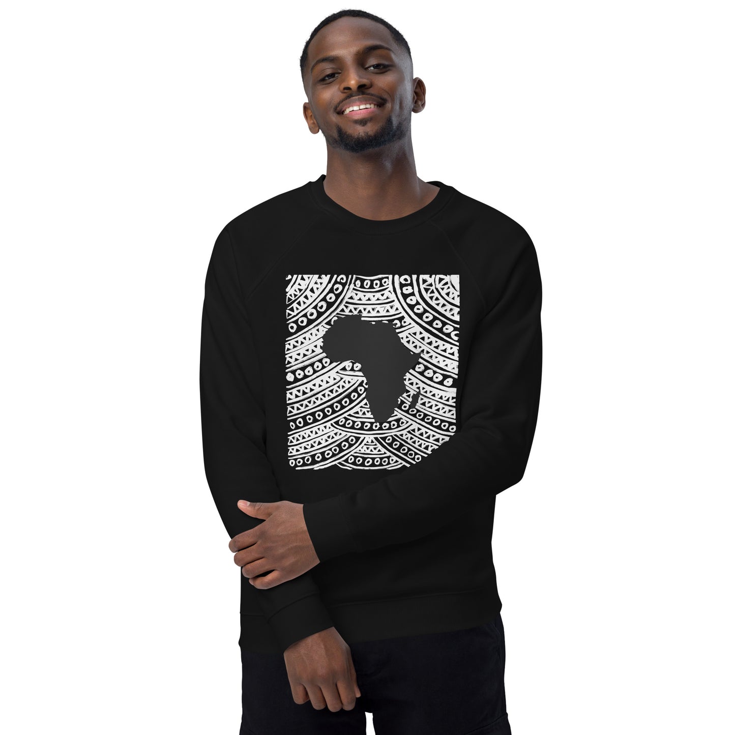 Africa map Unisex organic raglan sweatshirt