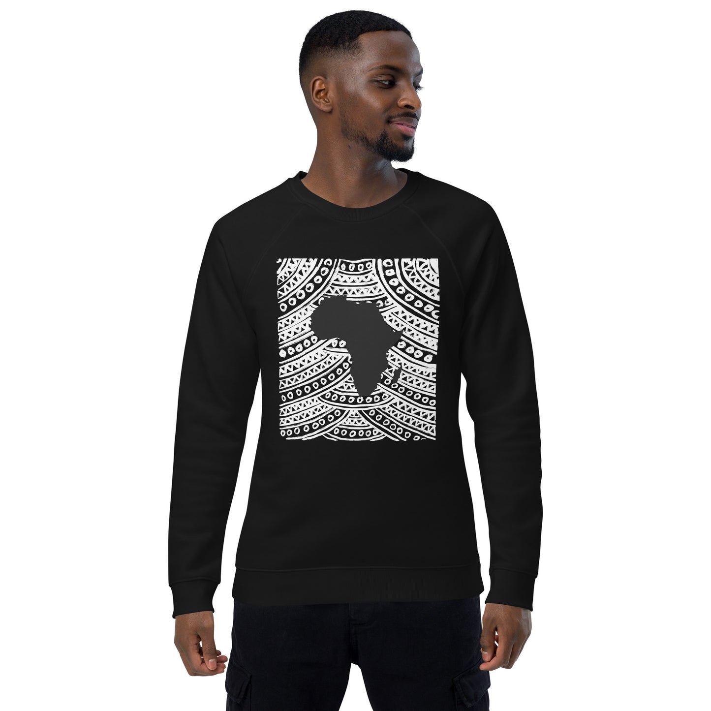 Africa map Unisex organic raglan sweatshirt